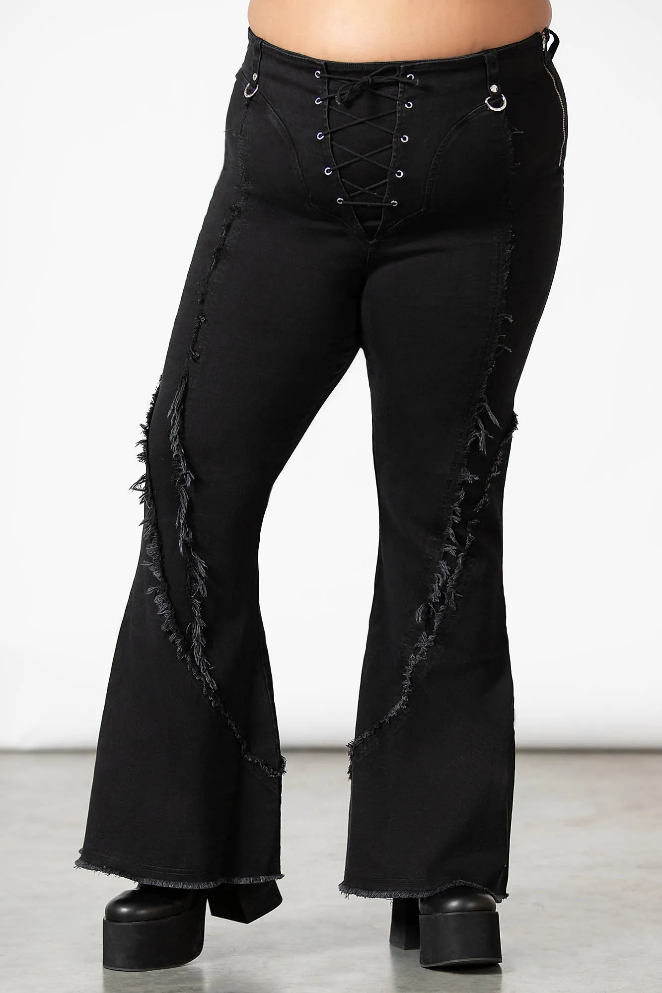 Dasia Lace-Up Bell Bottoms [PLUS]