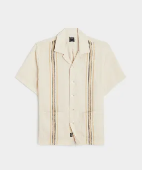 Embroidered Leisure Shirt in Sand Dollar