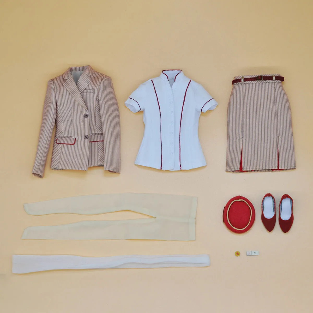 HiPlay CUKE TOYS, Q Flight Attendant Outfit Set, Figure Doll Clothes