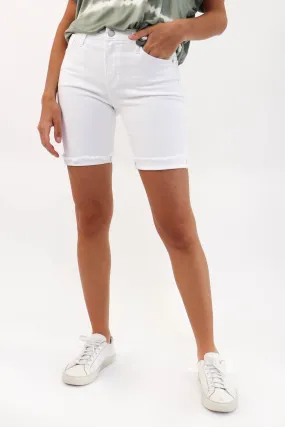 Long White Denim Short