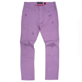 M1932 Makobi Brighton Shredded Twill Jeans - Purple