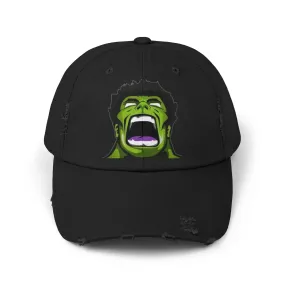 Men's & Women's Distressed Cap - Hulk Graphic Cap for Marvel Fans