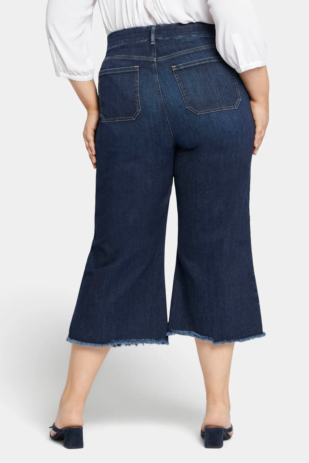 Patchie Wide Leg Capri Jeans In Plus Size - Sublime