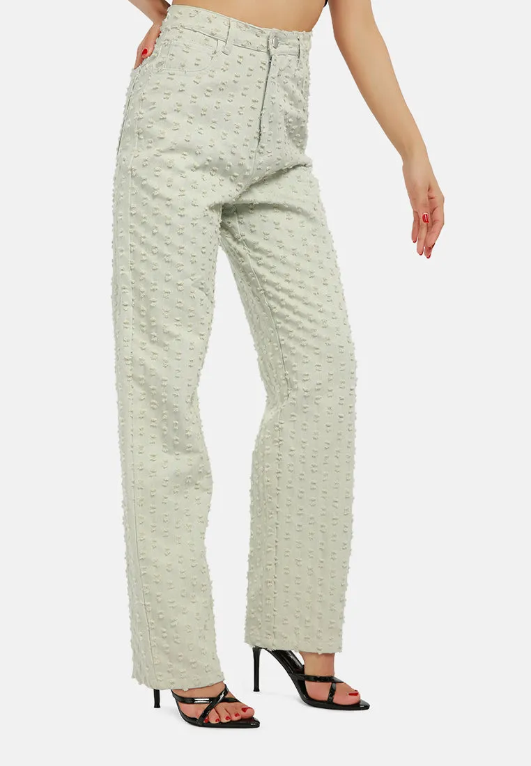 Textured High Waist Pants