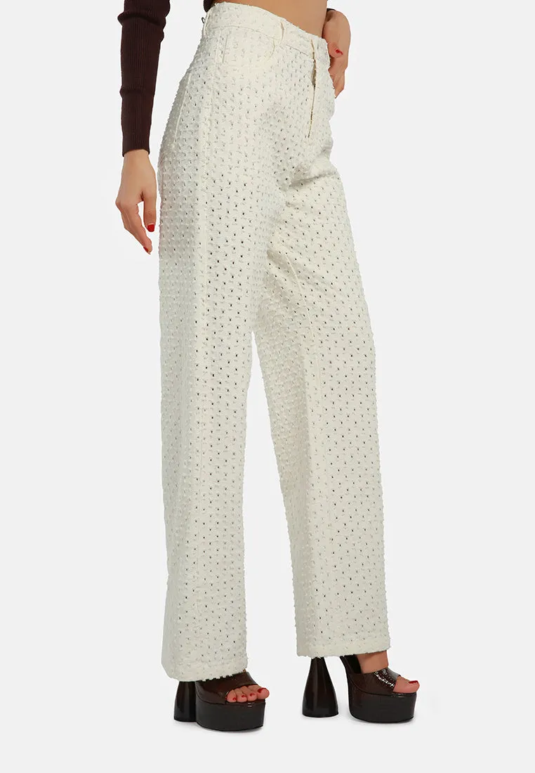 Textured High Waist Pants