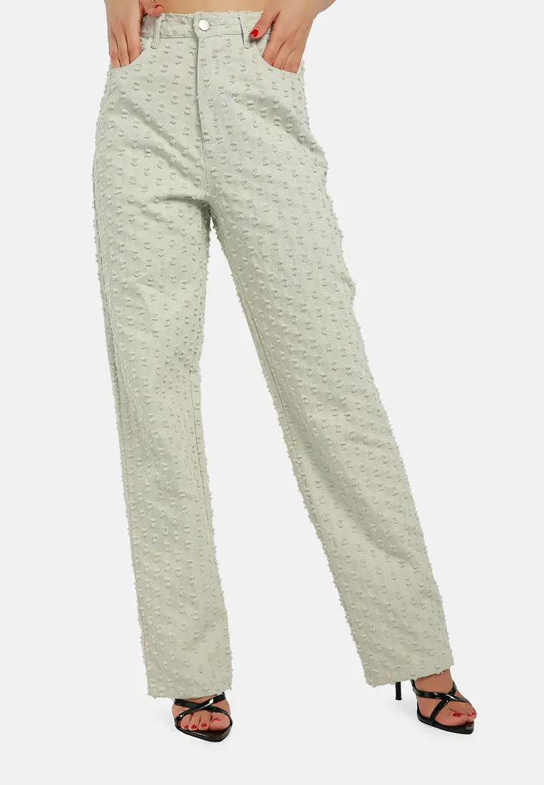 Textured High Waist Pants