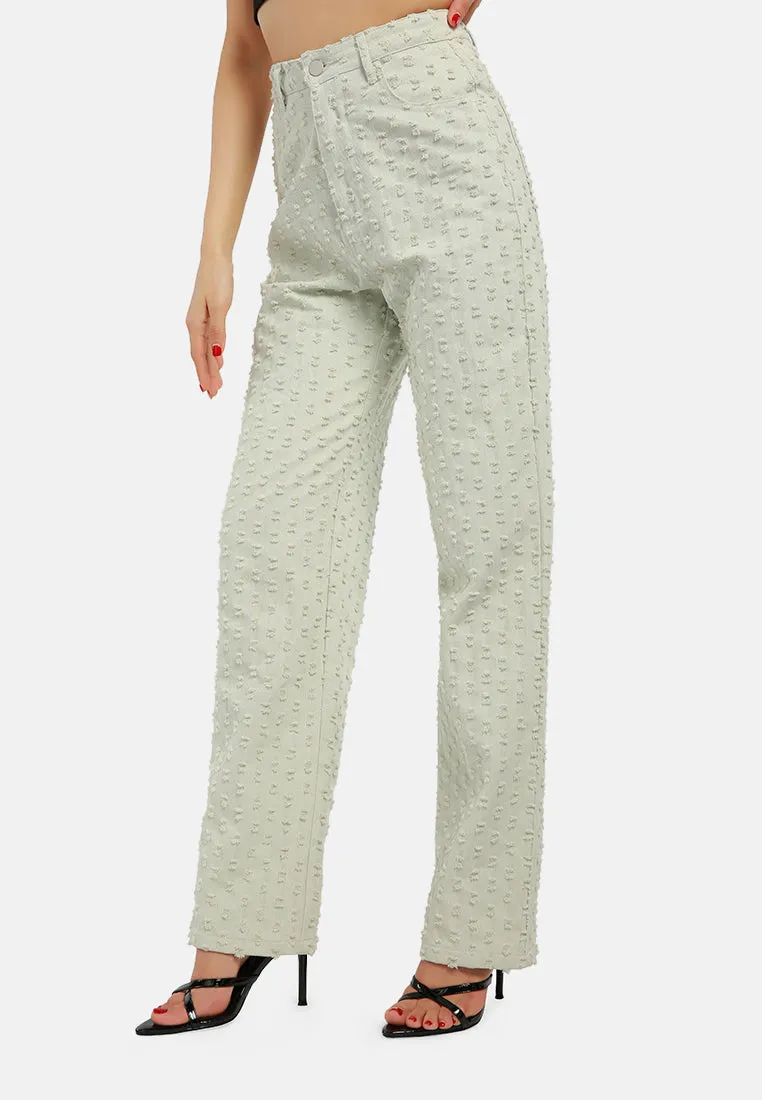 Textured High Waist Pants