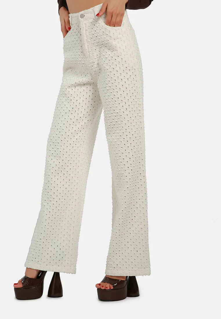 Textured High Waist Pants